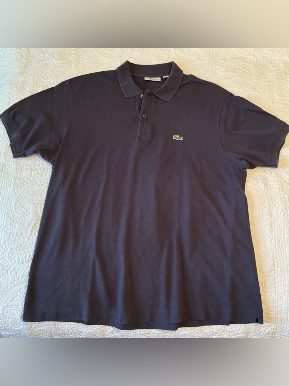 Lacoste Classic Fit Men's Navy Polo with Green Croc, XXL / FR 7